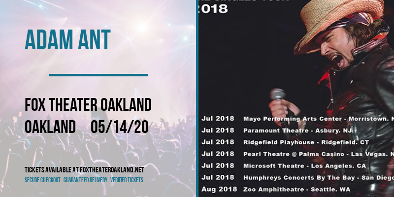 Adam Ant at Fox Theater Oakland tickets Adam Ant at Fox Theater Oakland