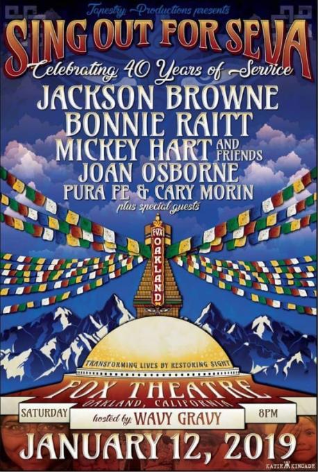 Sing Out For Seva: Jackson Browne, Bonnie Raitt, Joan Osborne, Mickey Hart & Pura Fe at Fox Theater Oakland