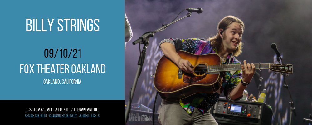 Billy Strings at Fox Theater Oakland tickets Billy Strings at Fox Theater Oakland