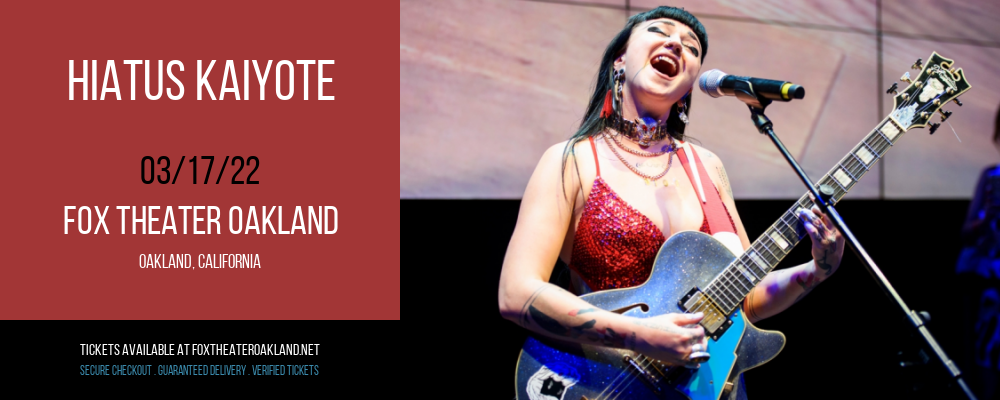 Hiatus Kaiyote at Fox Theater Oakland tickets Hiatus Kaiyote at Fox Theater Oakland