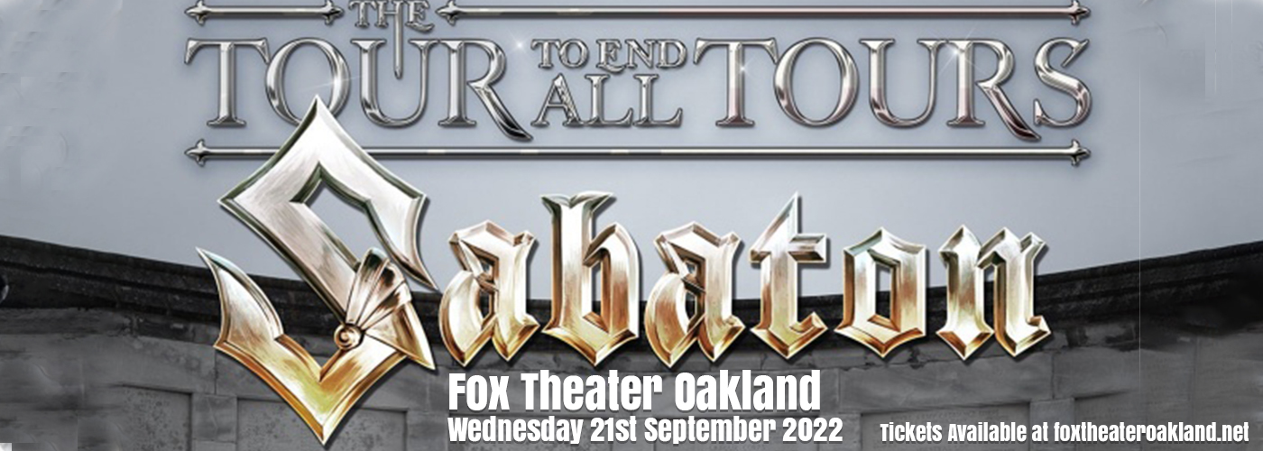 Sabaton at Fox Theater Oakland tickets Sabaton at Fox Theater Oakland