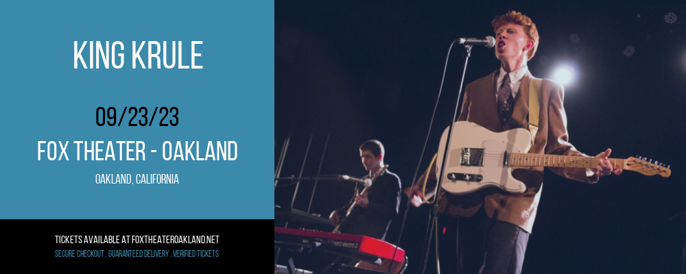 King Krule at Fox Theater Oakland tickets King Krule at Fox Theater Oakland